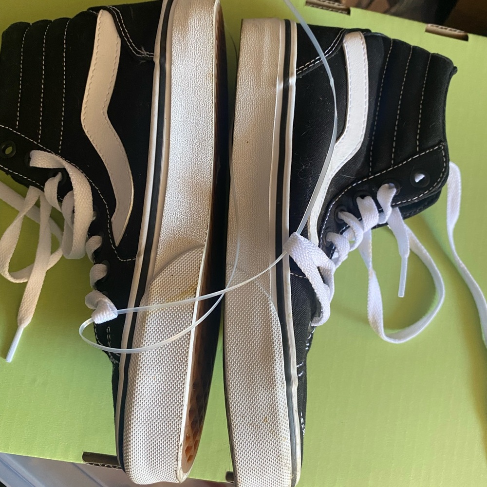 Unisex child Vans Classic Black and White High-Tops 5.5 - Picture 6 of 11